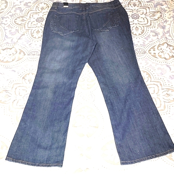 Venzia Blue Jeans Stretch Flare Plus High Rise Long NEW 5 pocket sz 18 NWT - Picture 5 of 7